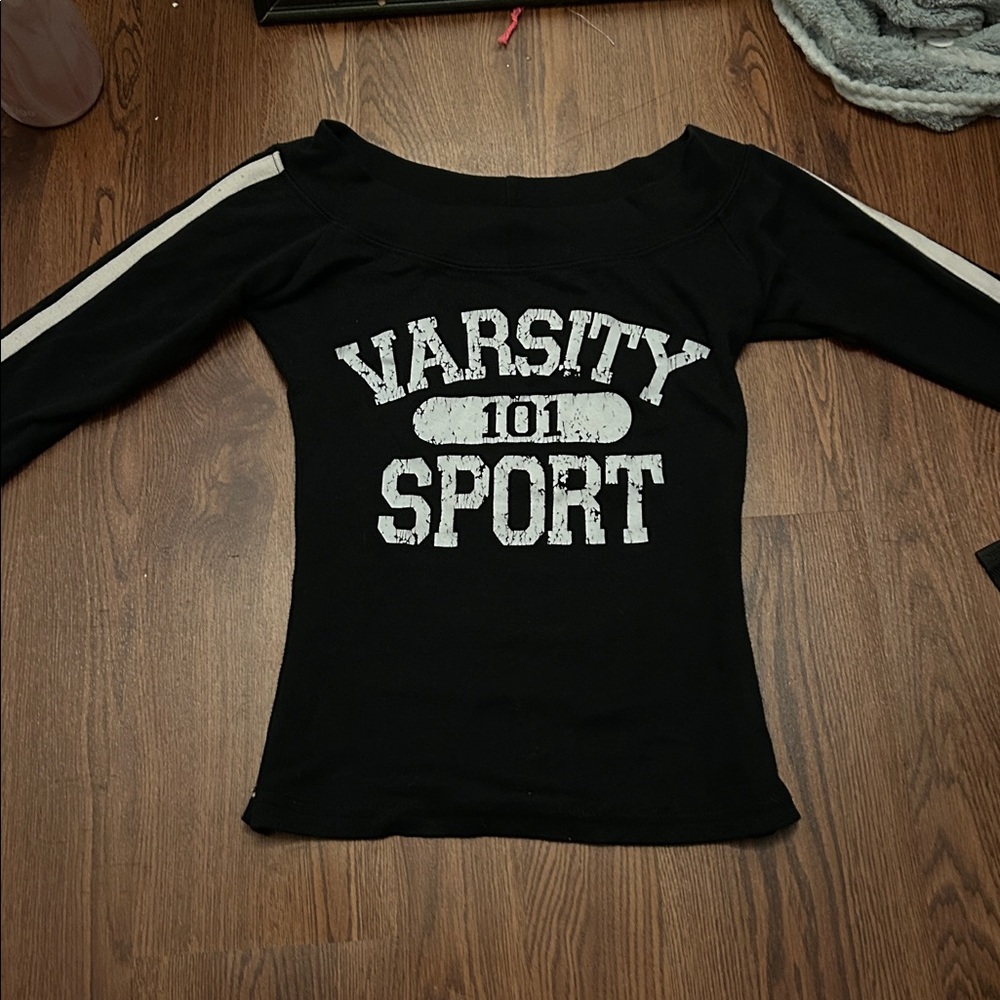 y2k off the shoulder black top - Picture 3 of 4